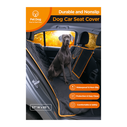 Pet Dog Car Seat Cover – Black, 57 x 85 in | 145 x 216 cm