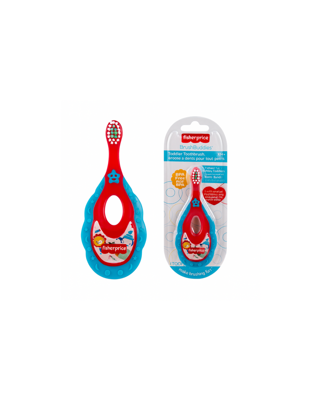 Fisher-Price BrushBuddies Toddler Toothbrush with Teething Ring